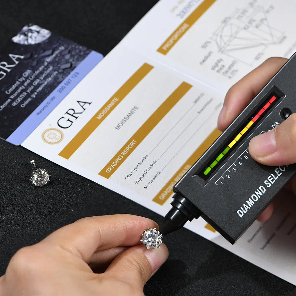 Elegantti Lumi-korusetti 4x 1,0ct (925 Sterling-hopeaa, Moissaniitti)