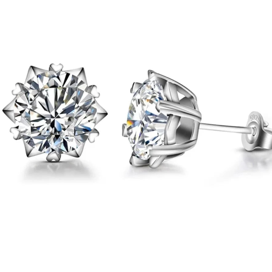 Elegantti Lumi-korusetti 4x 1,0ct (925 Sterling-hopeaa, Moissaniitti)