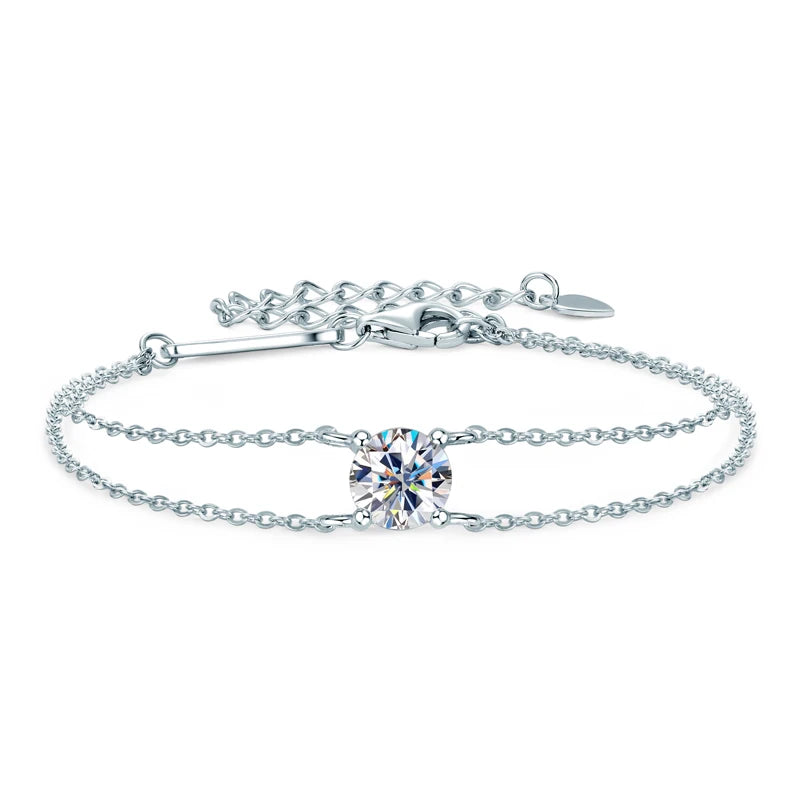 Elegantti Lumi-korusetti 4x 1,0ct (925 Sterling-hopeaa, Moissaniitti)