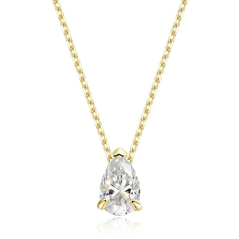 Pisarahiottu 18K Kultainen Korumallisto – Kaulakoru ja Korvakorut (3 x 1,0 ct Moissaniitti)