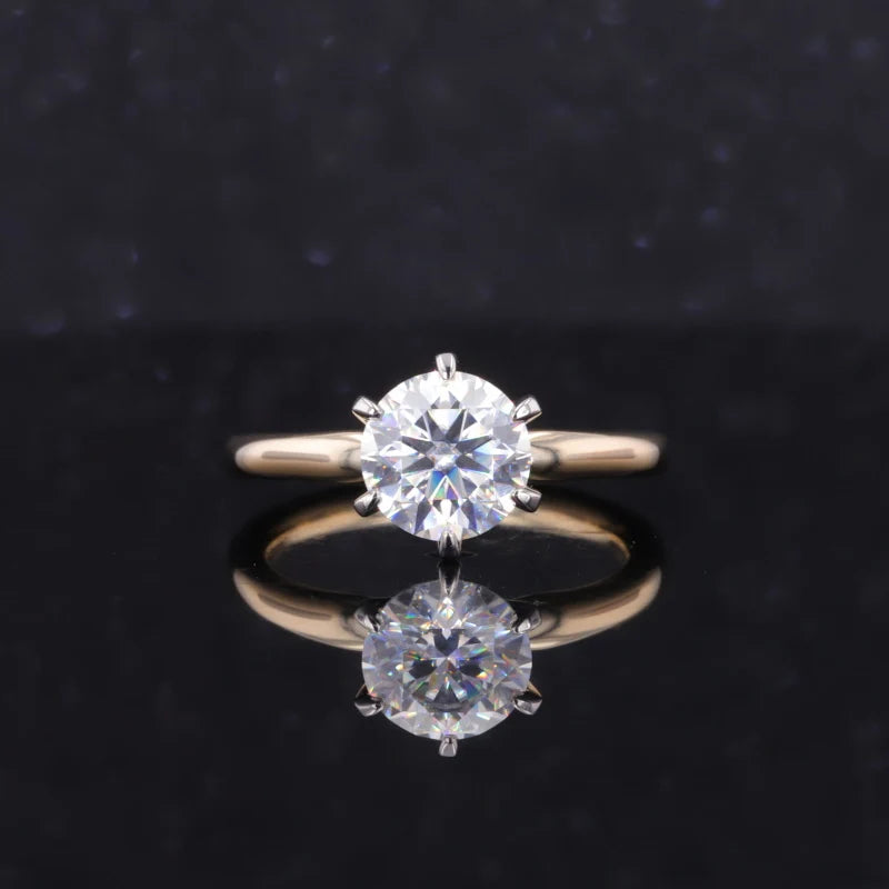 1.0ct IGI-sertifioitu timanttisormus 14K keltakultaa – Round Brilliant Cut
