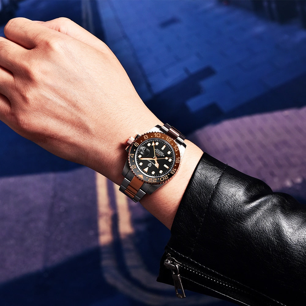 Pagani Design GMT Watch Luxury Automatisk Armbandsur