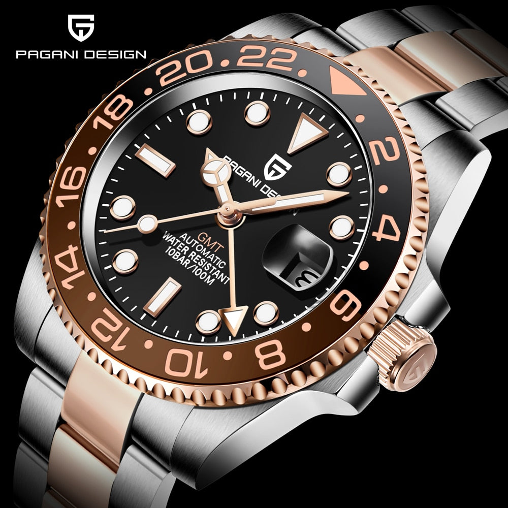 Pagani Design GMT Watch Luxury Automatisk Armbandsur