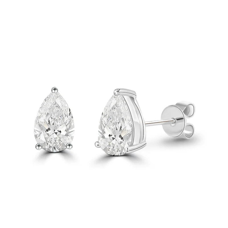 Pear Cut timanttikorvakorut 2x1.0ct valkokultaa – laboratoriotimantti
