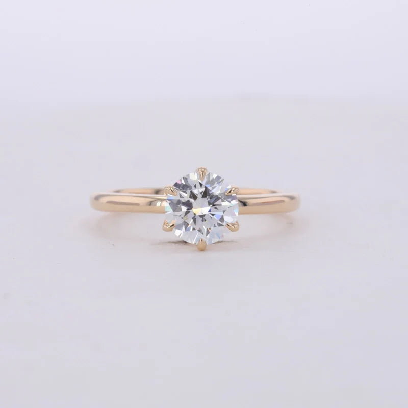 1.0–2.0ct IGI-sertifioitu Laboratoriotimanttisormus | 14K Valkokultaa/keltakulta | Round Brilliant Solitaire