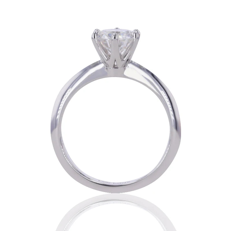 1.0ct IGI-sertifioitu timanttisormus 14K valkokultaa – Round Brilliant Cut