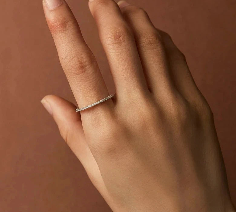 Minimalistisk Ring 925 Silver Förlovningsring