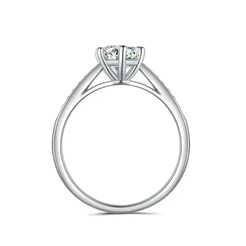 Silver Engagement ring 0.8ct moissanite