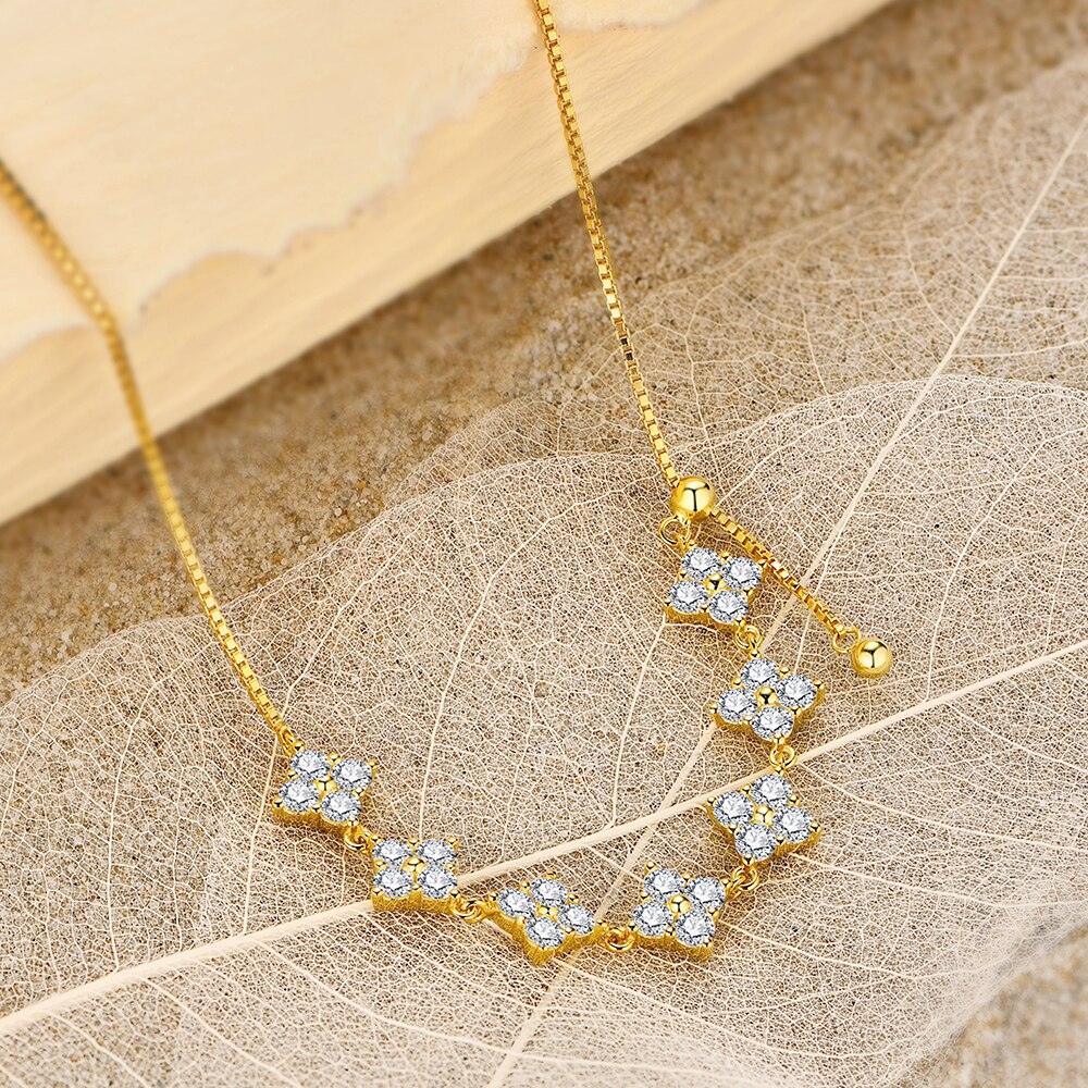 Spectacular Gold Necklace with Moissanite Diamonds