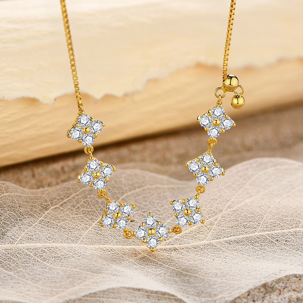 Spectacular Gold Necklace with Moissanite Diamonds
