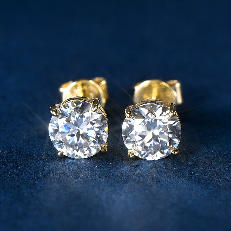 14K Gold Moissanite Earrings