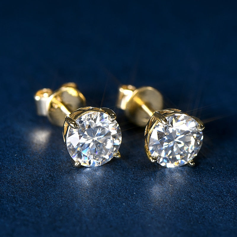 14K Gold Moissanite Earrings