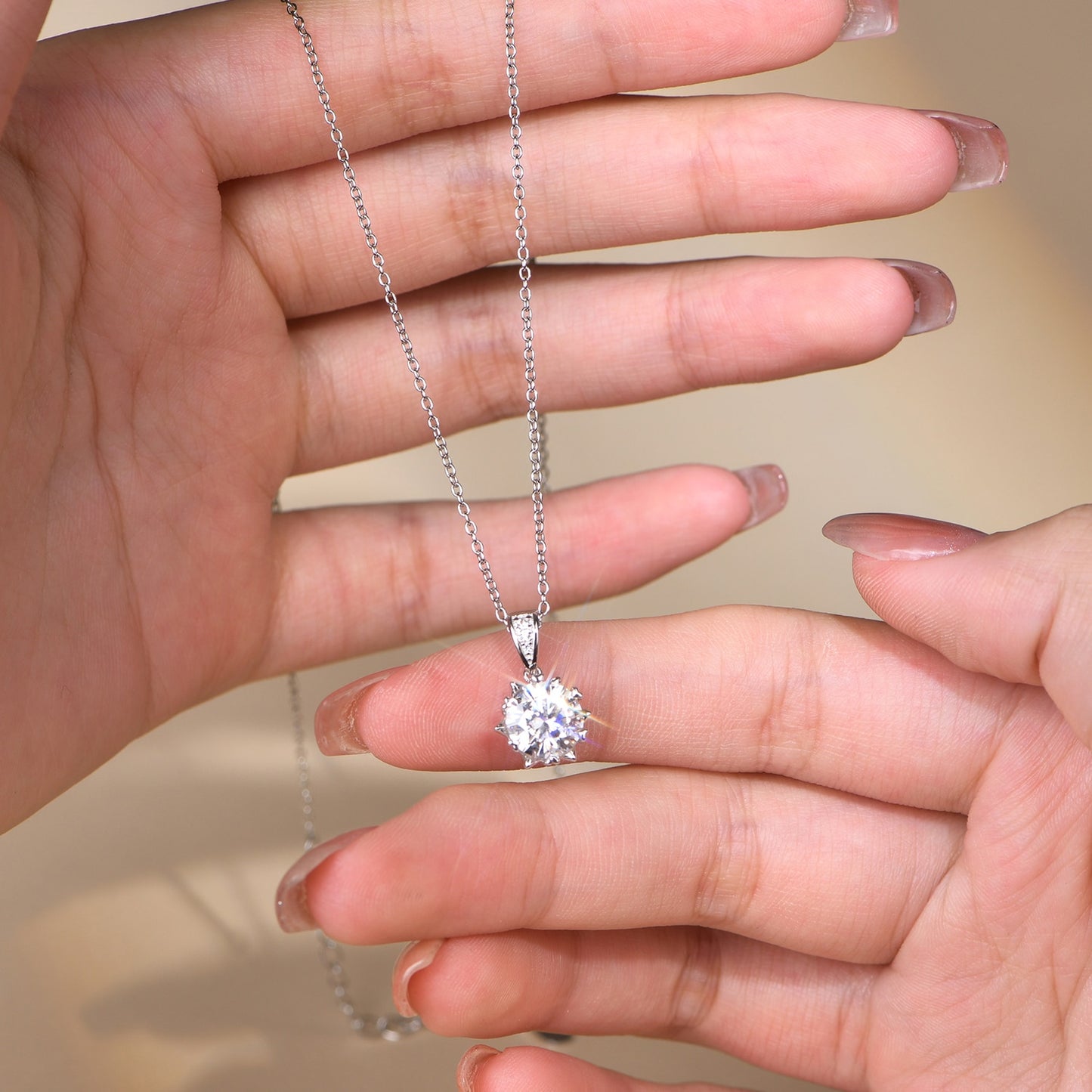 Enchanting Multicolored Moissanite Necklace 925 silver