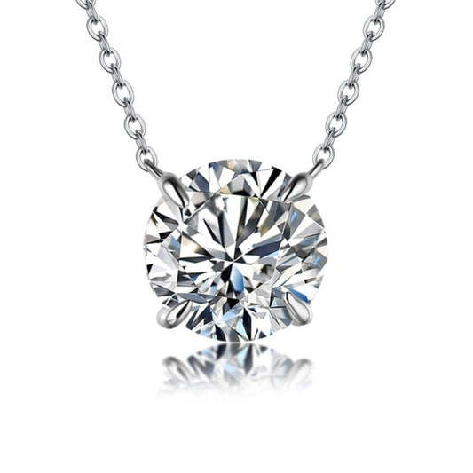 Luxury Moissanite 1.0ct Pendant Necklace Silver