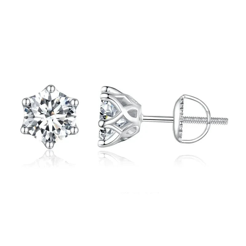 Moissanite timanttikorvakorut, 0,5 ct/1 ct /2 ct (useita vaihtoehtoja)