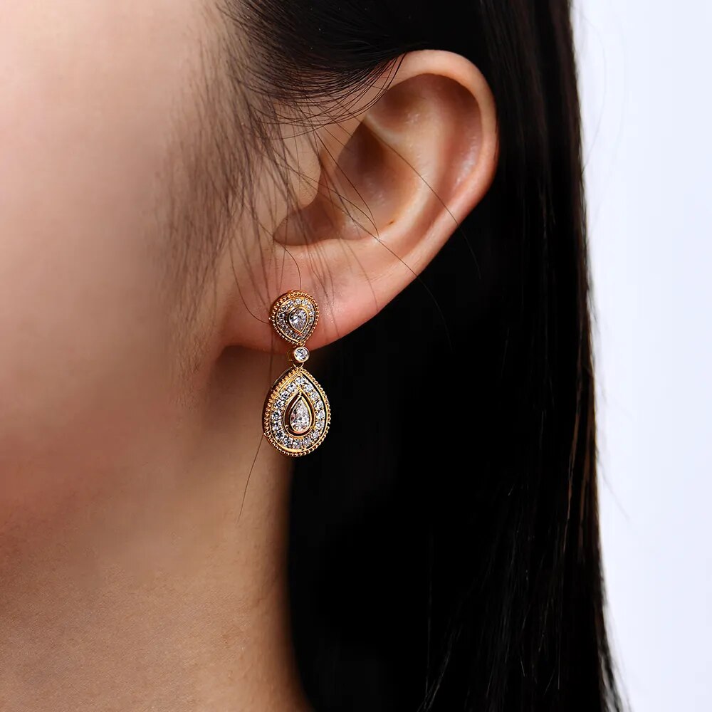 Pear Cut Moissanite Earrings