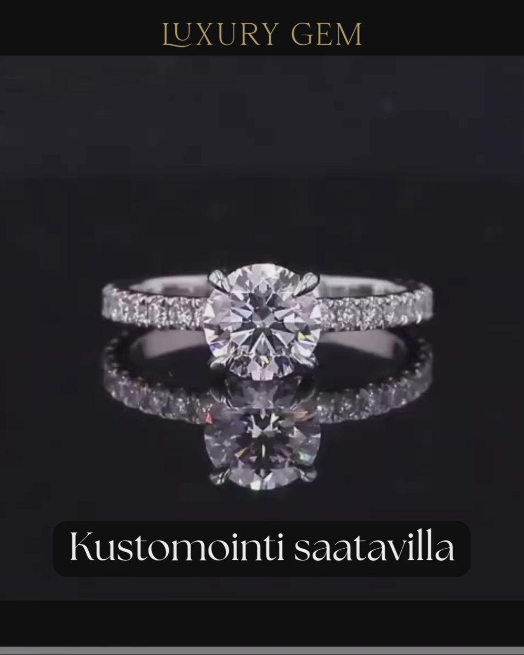 1.0ct Round Cut laboratoriotimanttisormus IGI-sertifioitu 14k valkokultaa