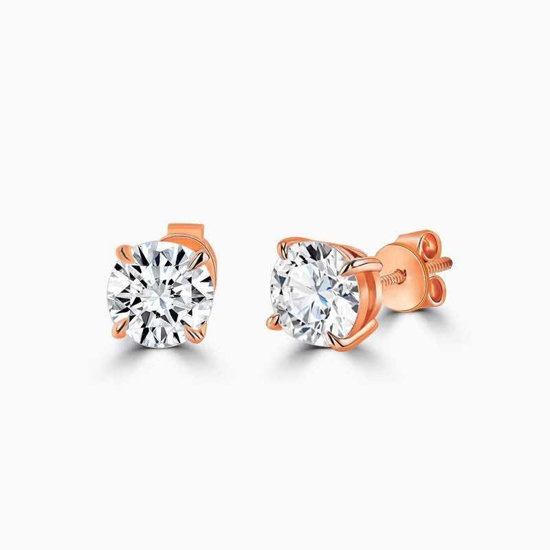 1.0ct ruusukultaiset laboratoriotimanttikorvakorut – briljantti